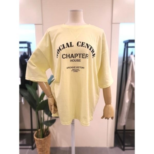 미스칸트 챕터 삼각 라운드넥 반팔 티셔츠 옐로 KPTSO408YE