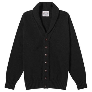 아미 제이미슨스 J esons of Shetland 엘보 패치 숄카라 가디건 블랙 MK839DS999