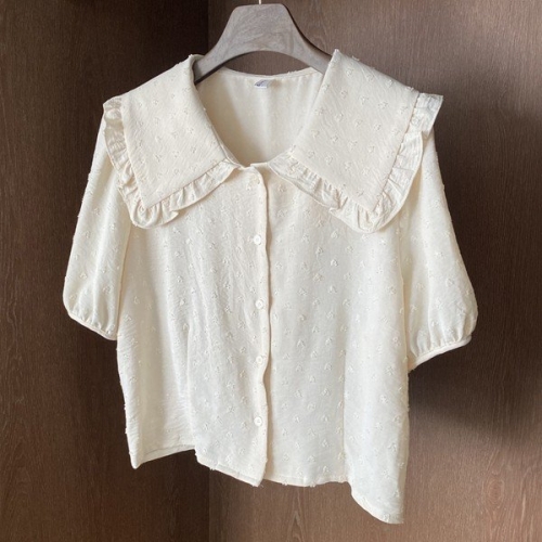 아이우먼 프릴빅카라패턴블라우스 YPS251M406 빅사이즈