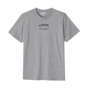 가니 GANNI T3677 921 로고 여성 반팔티