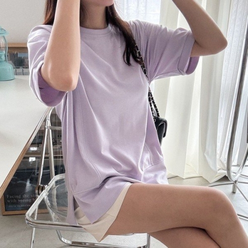 나야홍 빅사이즈 406 베이직앤트임절개반팔티 DBNS258