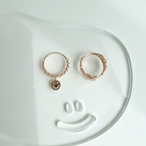 하츠 스마일 딸랑이 키치 반지18k골드15호 WCA9A8D