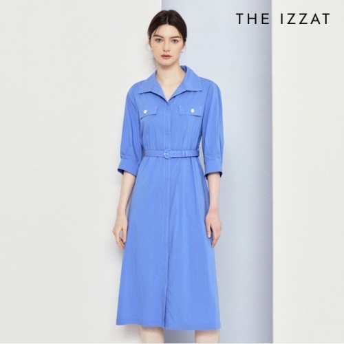 더아이잗 뉴욕 플랩 장식 백 스모킹 셔츠 원피스 IP6A0OP261