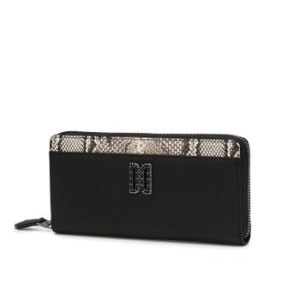 닥스 블랙 패턴배색 소가죽 지퍼장지갑 DCWA4F086BK