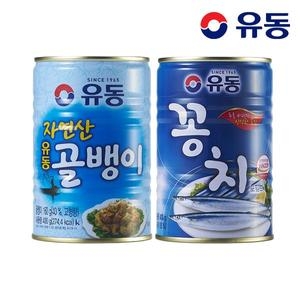 유성물산교역 유동 자연산골뱅이 400g 1개 + 꽁치 400g 1개