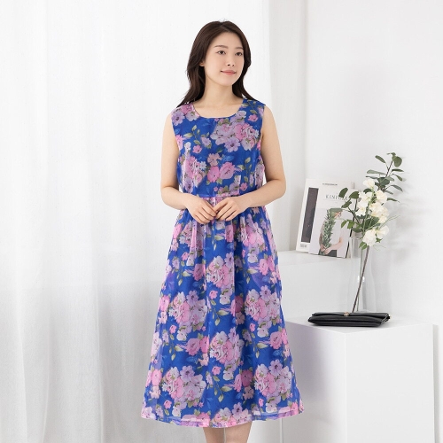 모슬린 엄마옷 모시 생활한복 나시롱원피스 KD403260 중년여성의류/50대/60대/마담/빅사이즈/할머니옷/40대/미시옷
