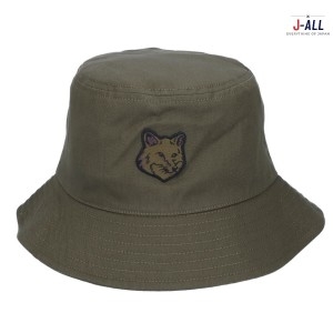 메종키츠네 벙거지 모자 버킷햇 카키 MAISON KITSUNE LM06113