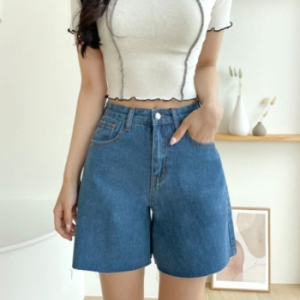오노마 ONM 여자 여름 블루 청 반바지 20대 학생 데일리 16074713