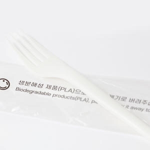 리그라운드  PLA 백색 일회용 포크