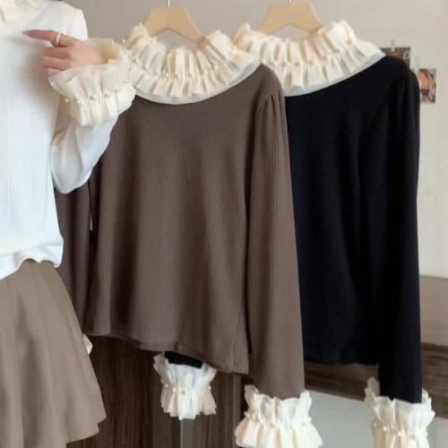 비즈 레이스 칼라 스웨터 mb0040