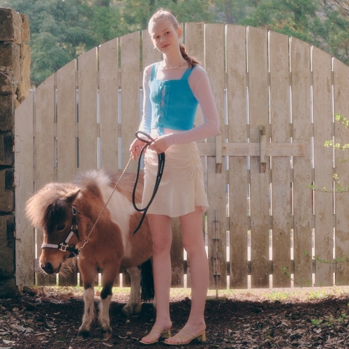 샤링 여성 미니 플레어 스커트 T240MSK907W