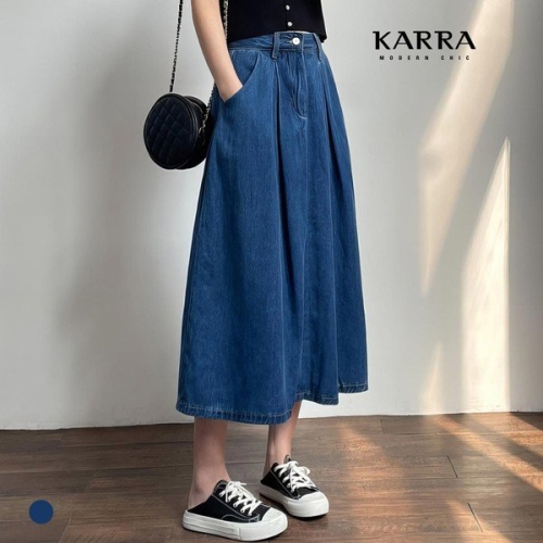 KARRA 카라 데님플레어루즈스커트_A4M0359