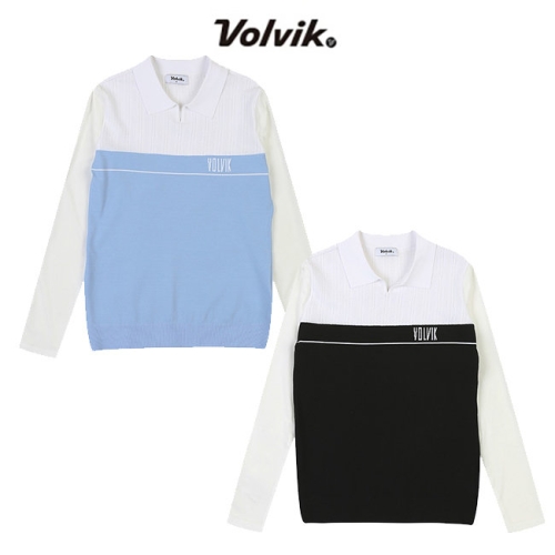 볼빅  여성 골프 컬러블럭 져지소매 하이브리드 긴팔 스웨터 VLKTO301