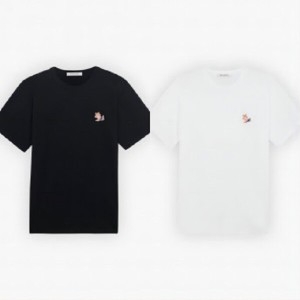 메종키츠네 프렌치 드레스드 폭스 패치 반팔 티셔츠 SP618M00101