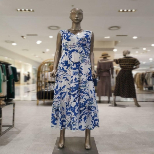 제시뉴욕 패턴 민소매 롱 원피스 BE65NLOR0970-레드,블루