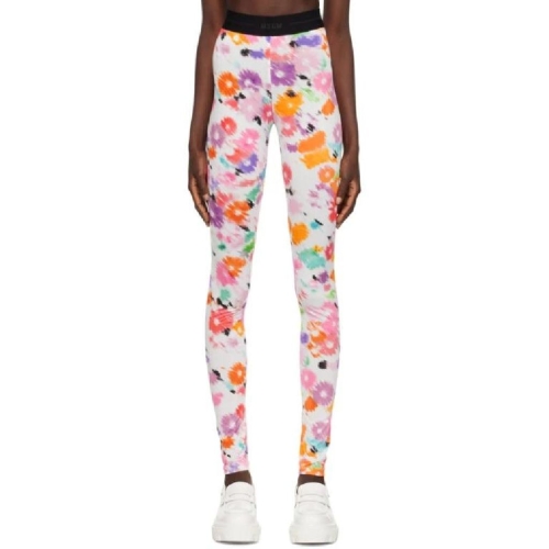 MSGM 화이트 플라워 레깅스 222443F085001
