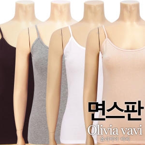 올리비아바비 여성 베이직 면스판 끈런닝_OLG1001