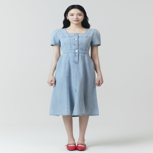 잇미샤 스퀘어넥 데님 원피스 ITO7DOP710