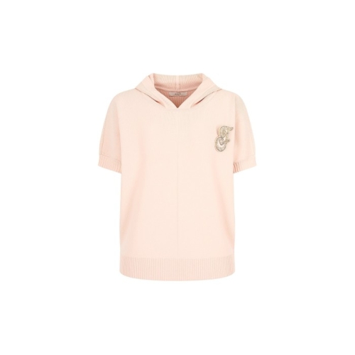 지고트 JP3A1PO249 브로치 장식 후드 풀오버 니트