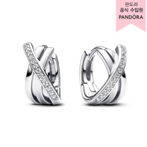 판도라  크로스오버 파베 후프 이어링_293150C01