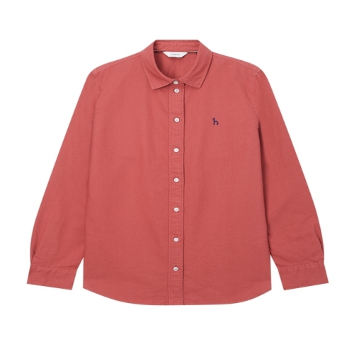 헤지스레이디스 여성 아이코닉 옥스포드 긴팔 셔츠 다크핑크 HSSH4CC74P3