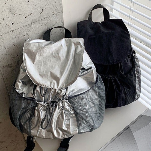 라이니 힙 메쉬포켓 스트링 플랩 백팩 ba-60586c