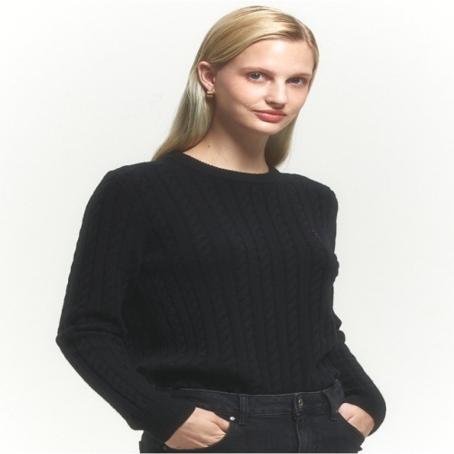 헤지스레이디스 여성 울 캐시미어 케이블 스웨터_HSSW4DC85