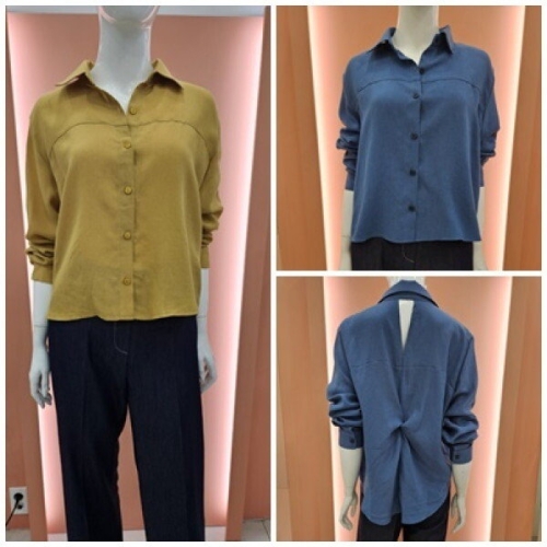 SOOS 앞뒤 언발 기장 뒤꼬임 포인트 블라우스셔츠S243NBL805