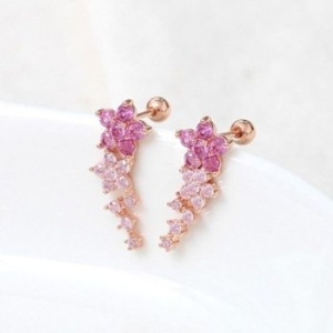 핑크  14K 로즈골드 플라워 금침 14k골드핀피어싱 꽃 WD2882C