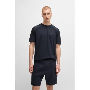 보스 브랜드관 FA24 레귤러핏 반팔 티셔츠 다크 블루 50519372402