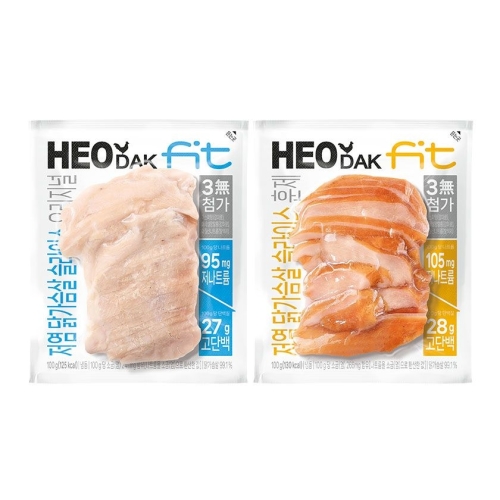 하림  허닭FIT 저염 닭가슴살 슬라이스 100g 2종