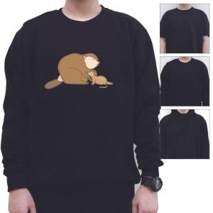 아미 XBGG9KO6비버 beaver 가족 f ly 사랑 아기동물 맨투맨