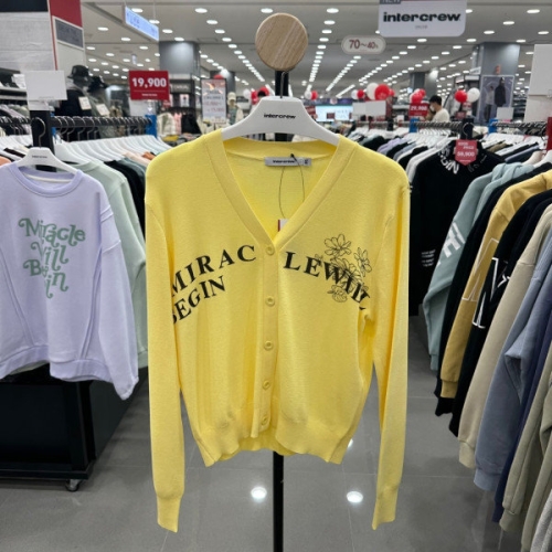 인터크루 ITX2WC51AYE 여 레터링 니트 Y가디건