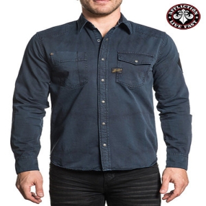 어플릭션 기사미 자존감패션 바이크스타일 밴드셔츠 UFC MMA 110WV586 DARK INDIGO