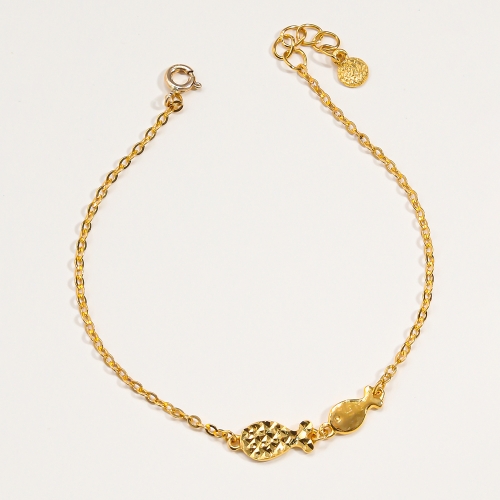 한국귀금속보석거래소  양면 물고기 체인 팔찌 3.75g