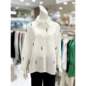 트리아나 여름 린넨 자수 셔츠 AK2BA22VI