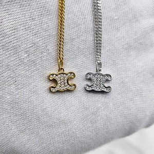 셀린느 트리옹프 라인스톤 목걸이 실버 460GB6BZI36SI