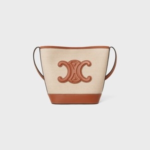 셀린느 버킷백 113782EFL.02NT SMALL BUCKET CUIR TRIOMPHE in TEXTILE AND CALFSKIN