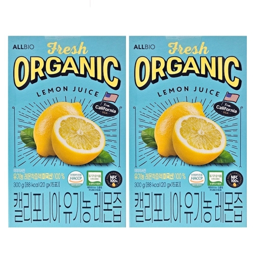 엔에스티바이오 올바이오 캘리포니아 100% 유기농 레몬즙 20g 15포