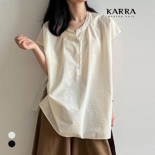 KARRA 썸머미디셔링블라우스_A4M1292