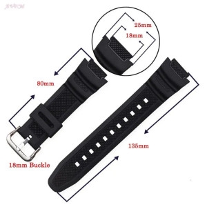 카시오  실리콘 스트랩 밴드 W-215 고무 스포츠 시계 팔찌 18mm AQS810W SGW300H MRW200H AEQ110W A..