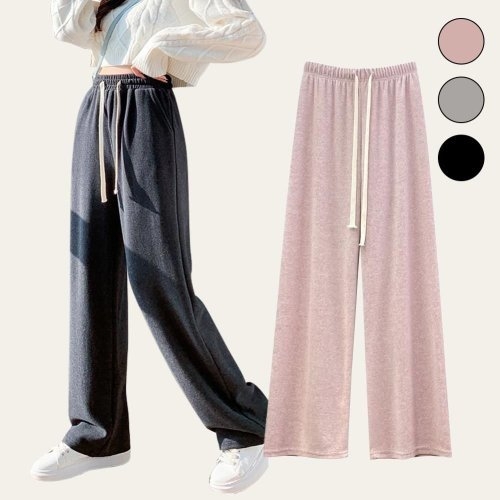 알티피아 일자 와이드 바지 여자 사계절 고무줄 편한 팬츠 WEE8E4A