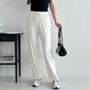 오노마 ONM 여성 흰색 편한 통바지 끈 밴딩 봄 여름 20대 16460351