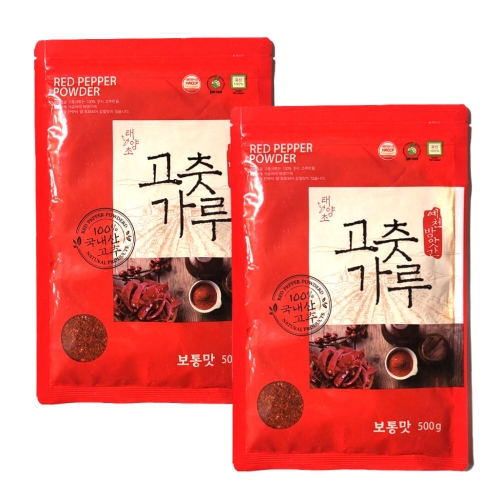 영양고추유통공사 2024년 국내산 경북 예천 태양초 고춧가루 보통맛 500g