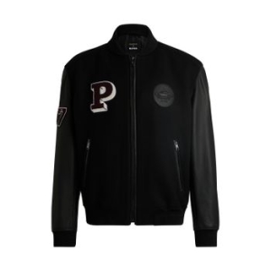 보스 FA24 x 포르쉐 레귤러핏 소가죽 레더 자켓 블랙 50523088001