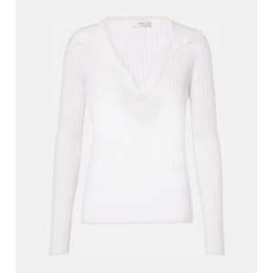 리브 니트 울 실크 블렌드 탑 P00959143