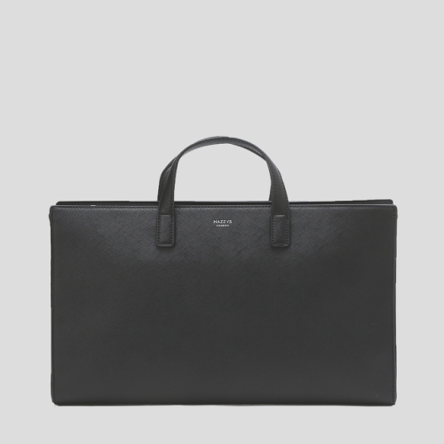 헤지스 액세서리 BEST 14인치 노트북 수납 블랙 단색 가죽 서류가방 HJBA4F855BK