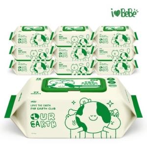 아이러브베베 라인프렌즈 그린 물티슈 캡형 77매