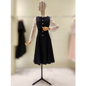 라인(LINE) N755 시스루 슬리브 라운드넥 원피스 NWOPOI1200