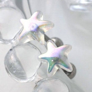 오로라  투명 스타 별 써지컬 스틸 피어싱 WD63922